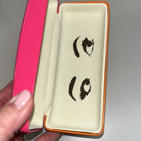 Kate Spade ♠️ Sunglass/ eyeglass hard sided case pink & orange one size - Picture 7 of 10